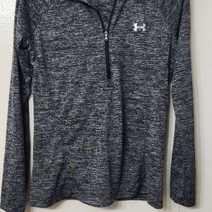 Under Armour Black and Gray Quarter-Zip Pullover